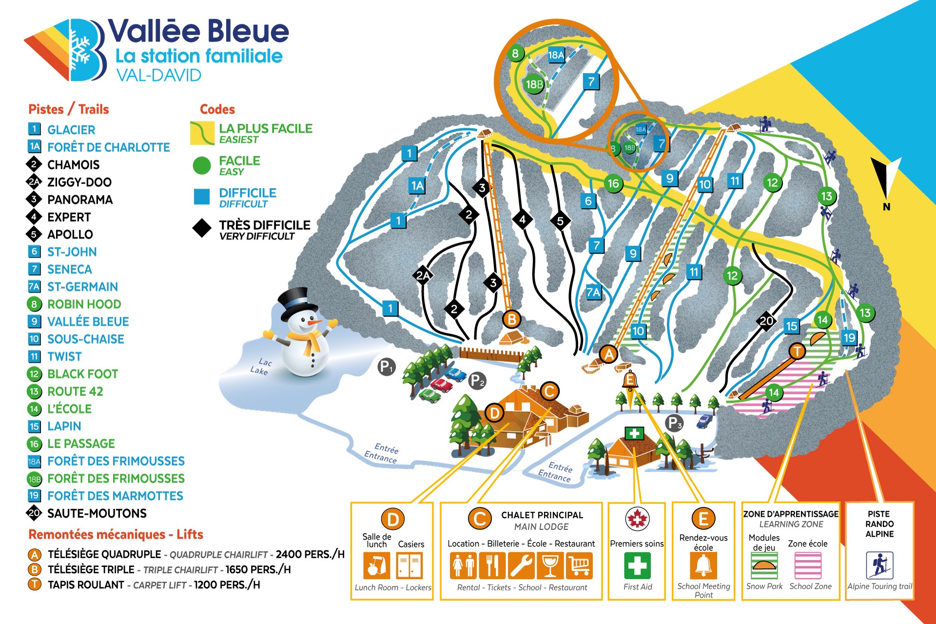 Vallée Bleue trail map